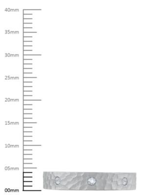 Diamond Studded Textured Band (1/4 ct. t.w.) in Platinum or 14k Gold