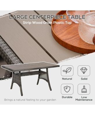 Patio Furniture Sectional Sofa w/ Ottomans & Table,