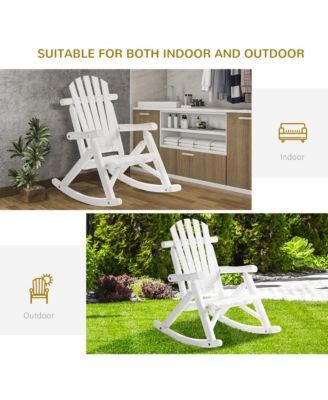 Outdoor Adirondack Style Wooden Rocking Chair, Large,