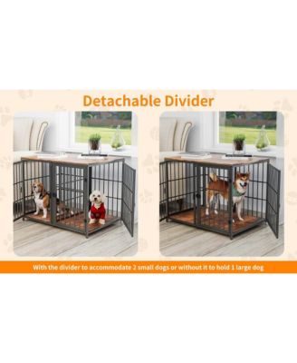 Heavy Duty Wood Dog Crate Pet Kennels Table Furniture with Tray & Lockable Door