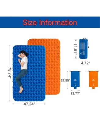 Inflatable Double Camping Sleeping Pad,Ultralight Durable 2.55" Thickness Camping Mattress,Compact Air Mat for Hiking,Traveling,Outdoor