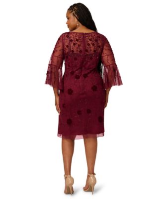 Plus Size Bead Velvet Sheath Dress