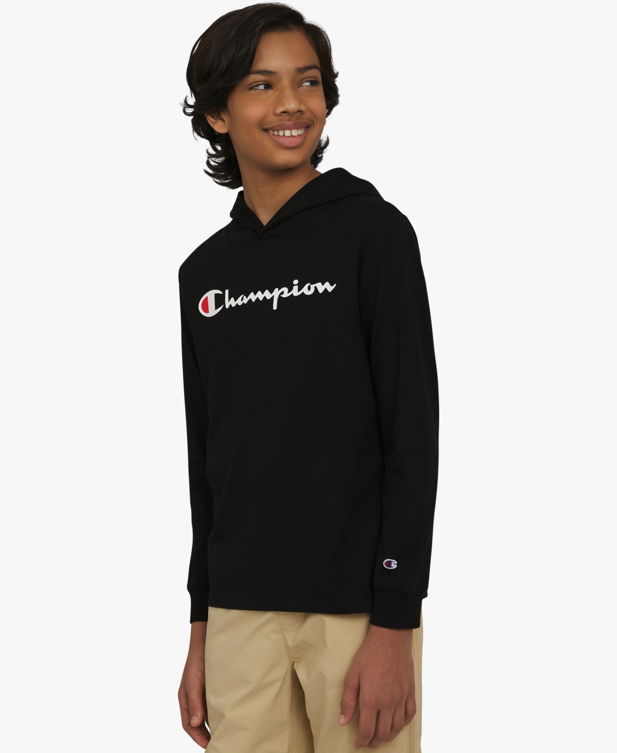 Champion Big Boys Signature Pullover Hoodie In Black
