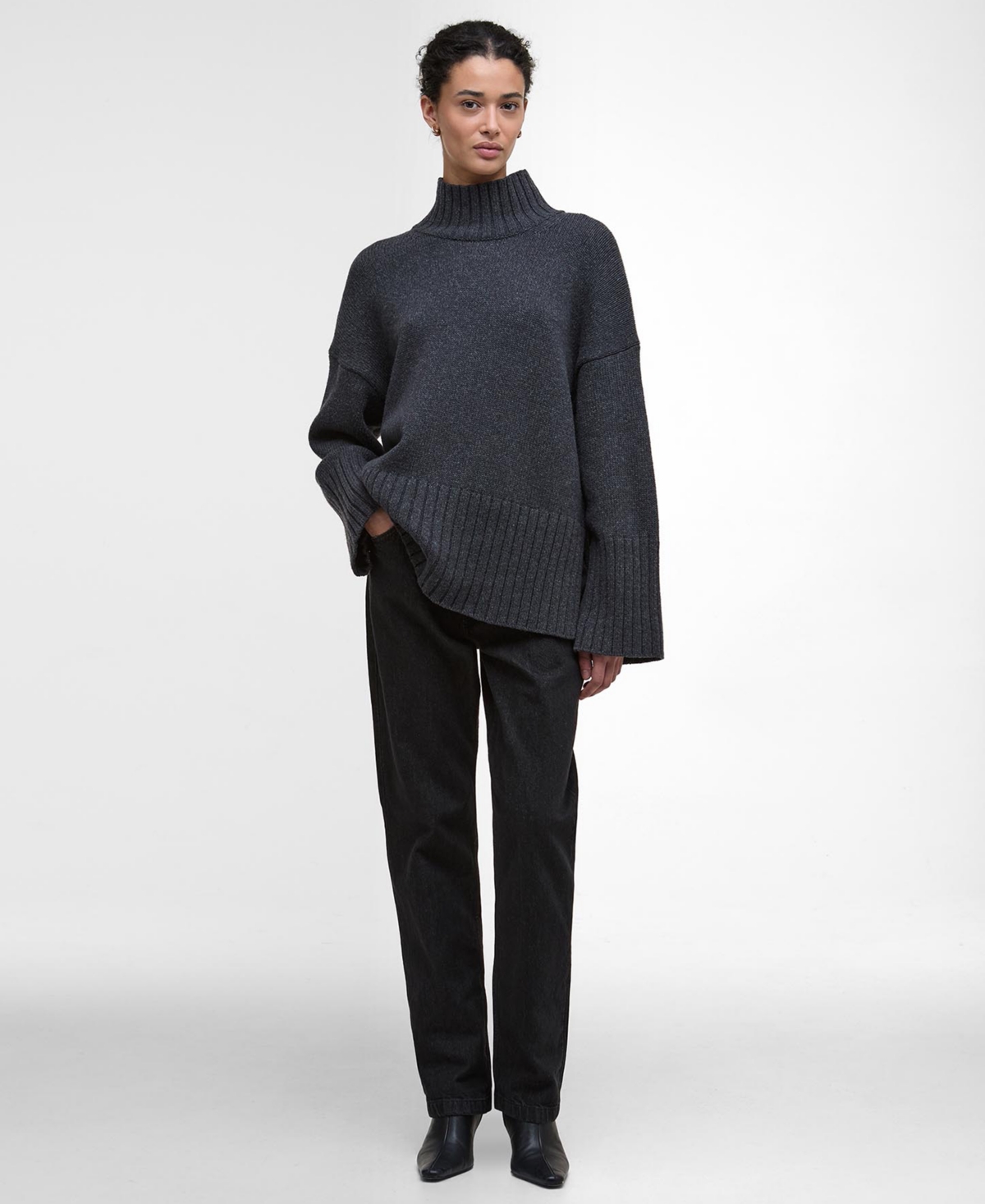 Barbour Women's Drop Shoulder Jumper In Gray