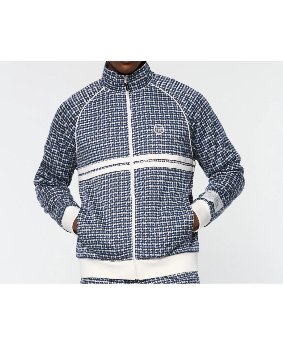 Sergio Tacchini Dallas Houndstooth Track Jacket In Blue