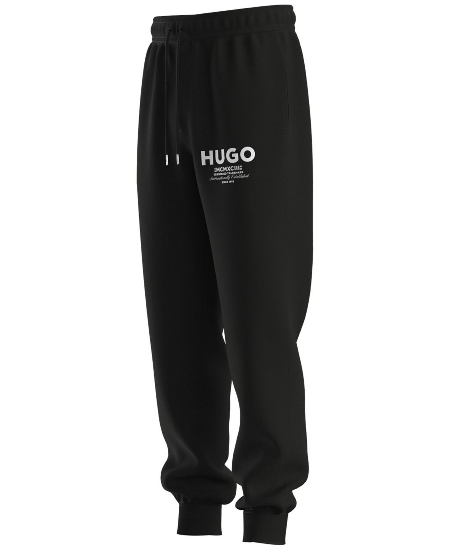 Мужские брюки Hugo Boss Loose-Fit Logo, цвет: Чёрный — фото 2
