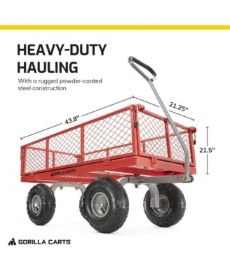 800 Pound Capacity Heavy Duty Steel Mesh Utility Wagon Cart