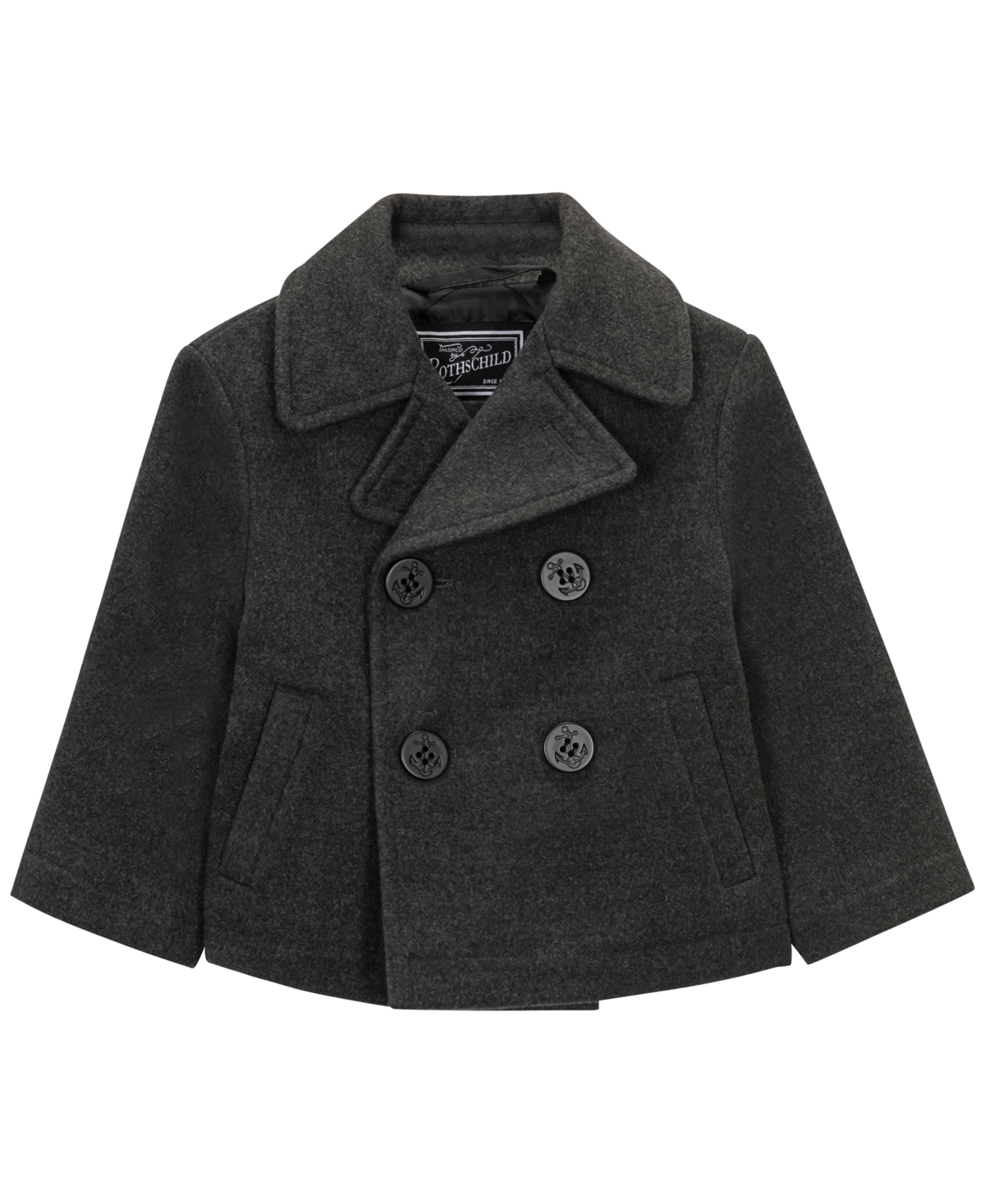 S Rothschild & Co Baby Kids Double-breasted Peacoat In Black