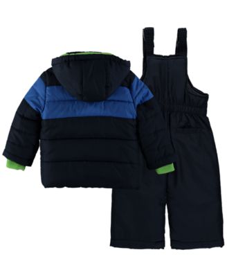 Baby Boys 3-Piece Chevron Snowsuit Jacket, Ski Bib and Hat Set