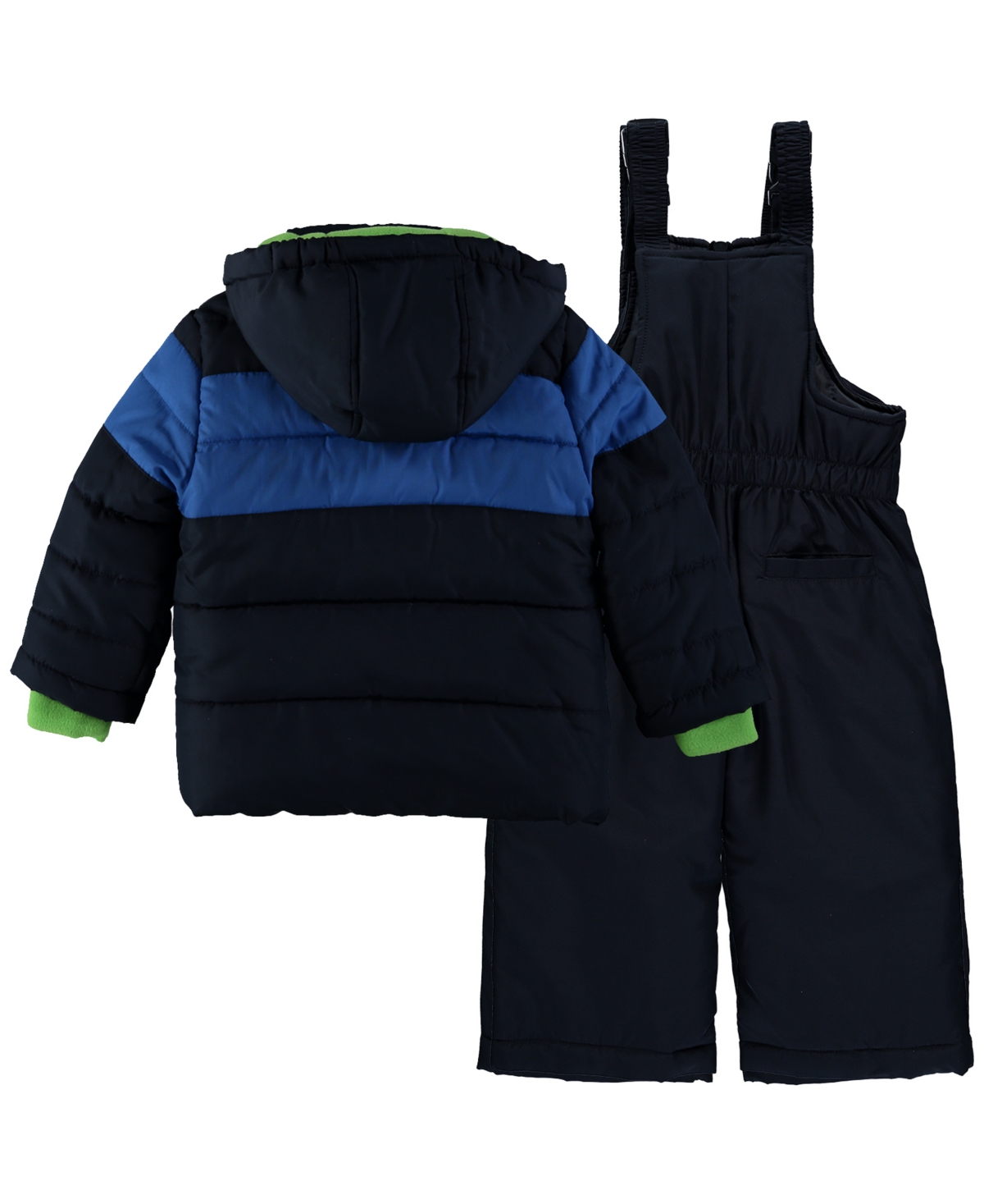 S Rothschild & Co Baby Boys 3-piece Chevron Snowsuit Jacket, Ski Bib And Hat Set In Black