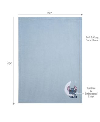 Baby Disney Stitch Blue Soft Fleece Appliqued Blanket