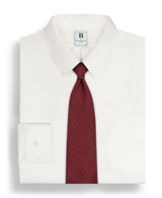 Men’s Regular Fit Non-Iron Polo Button-Down Collar Solid Pinpoint Dress Shirt