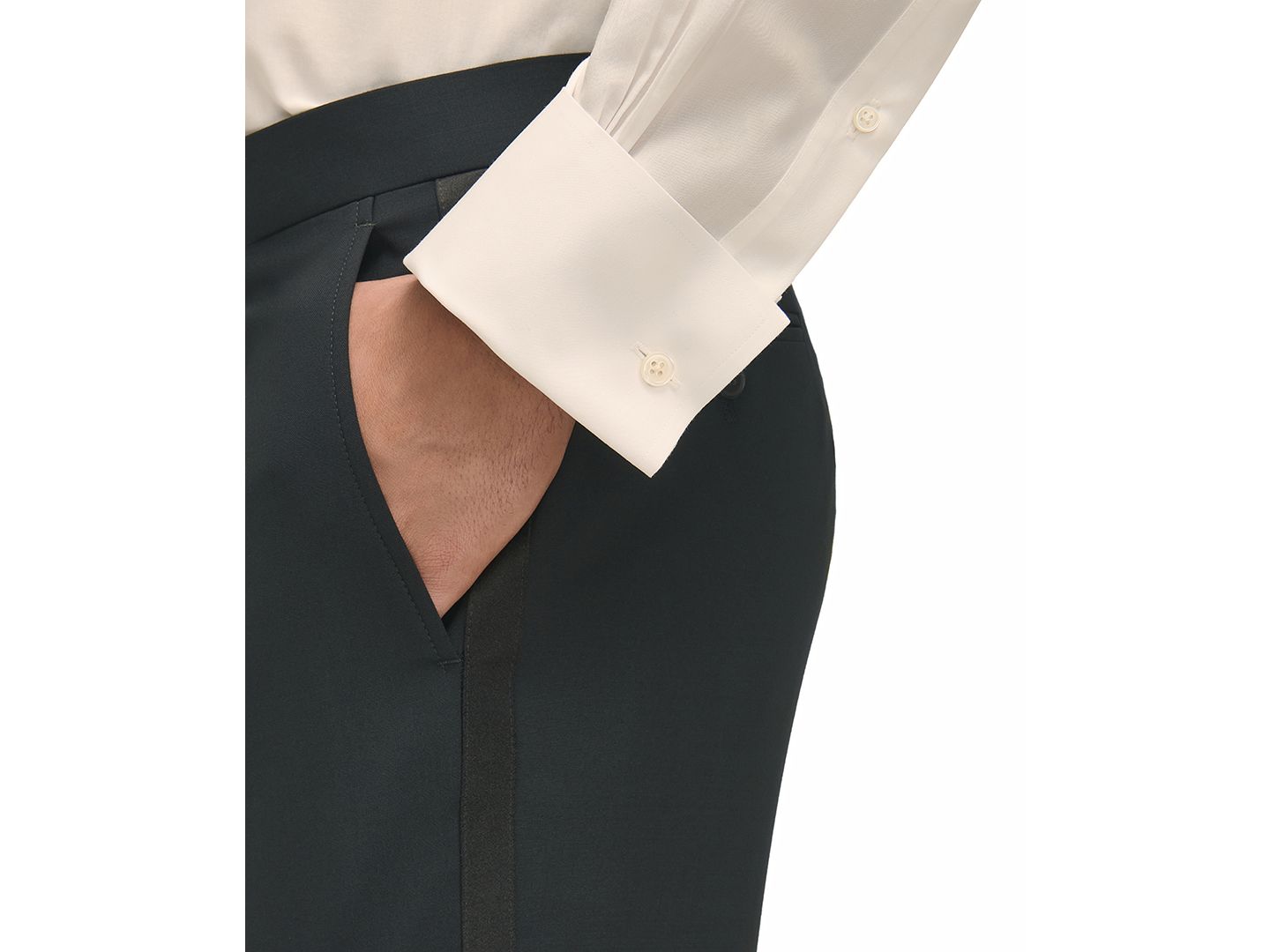 Мужские брюки Brooks Brothers Classic-Fit Wool Blend Tuxedo Suit Separates Pant, цвет: Чёрный — фото 3