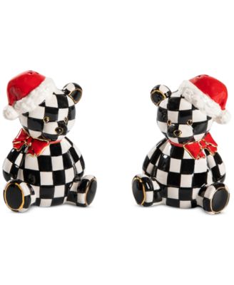 MacKenzie-Childs - Courtly Santa Bear Salt & Pepper Set