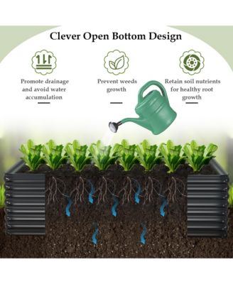 Galvanized Raised Garden Bed Outdoor Planter Box Firewood Rack Log Holder