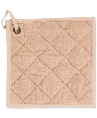 Mocha Check Cotton Square Potholder