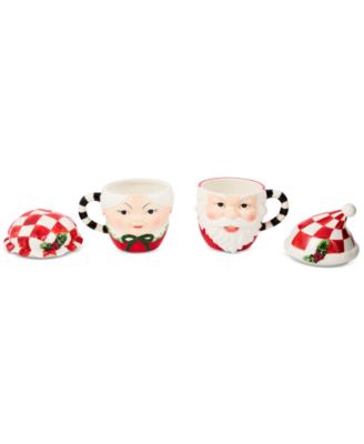 Check It Out Mr. & Mrs. Claus Mugs, Set of 2