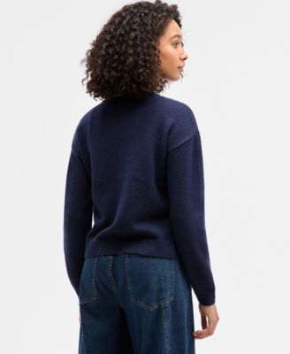 Juniors' Drop-Shoulder Long-Sleeve Sweater