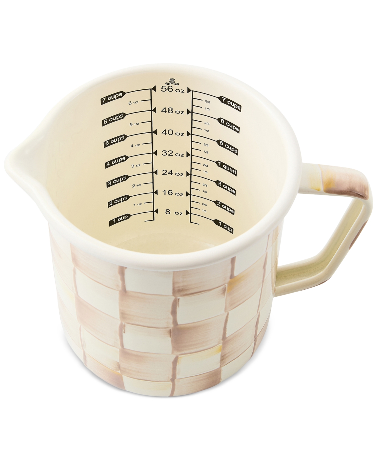 Mackenzie-childs Mocha Check 7-cup Measuring Cup In Neutral