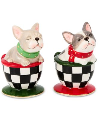 MacKenzie-Childs - Check It Out French Bulldog Salt & Pepper Set
