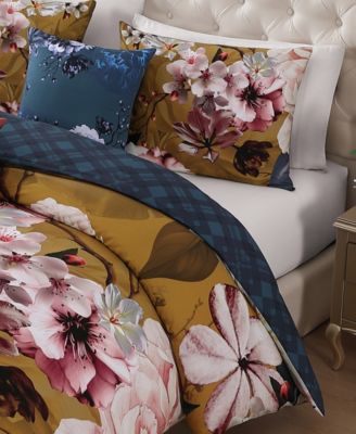 Golden Bounty Bedding 220 Thread Count 100% Cotton Sateen 5 Piece Queen Size Reversible Comforter Set