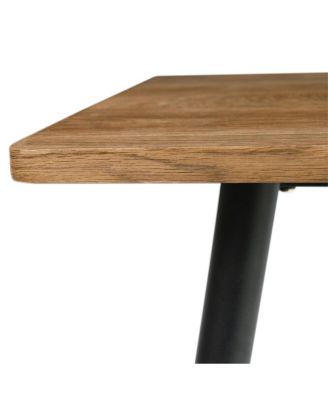 Modern 5-Piece Dining Set, 47 Inch Wood Grain Table with Fabric Upholstered Chairs for Dining Room