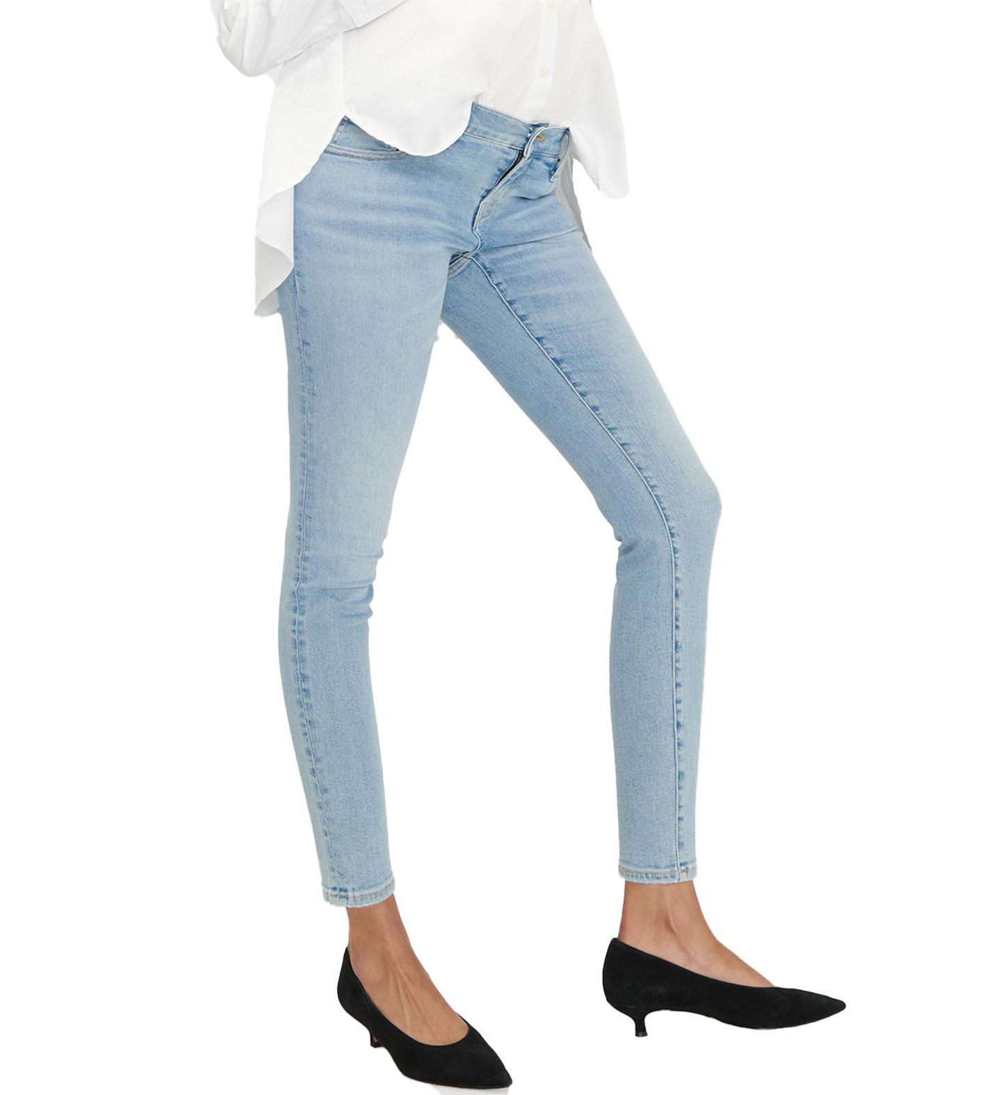 Женские джинсы HATCH Collection The Under the Bump Slim Maternity Jean, цвет: Светлая варка — фото 1