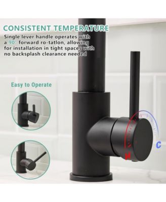 Spring Single-Handle Pull Down Sprayer Kitchen Faucet, Commercial High Goosenck Kitchen Sink Faucet in Brushed Nickel