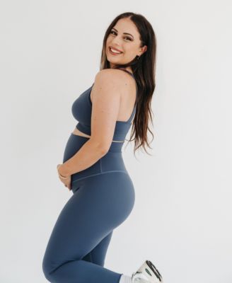 Women's Athletic Maternity Legging with Scrunched Butt Design and Supportive Belly Band