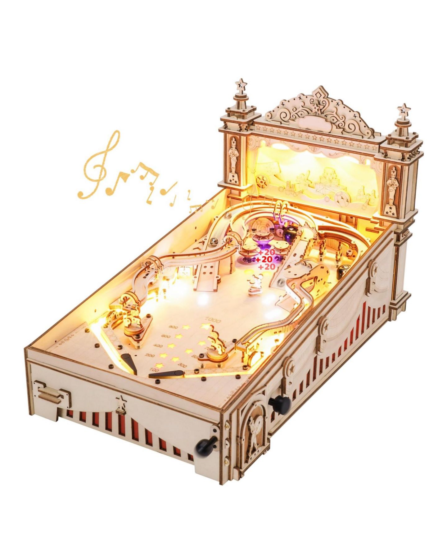 Детский конструктор Robotime Retro 3D Wooden Puzzle Pinball Machine 482-Piece Building Set, Ages 18+ — фото 1