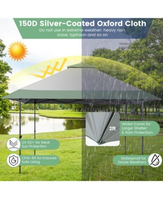 13x13ft Patio Pop-Up Gazebo Canopy Tent Instant Sun Shelter Outdoor Wheeled Bag