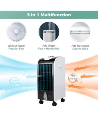 3-in-1 Portable Evaporative Air Cooler with Filter Knob for Indoor