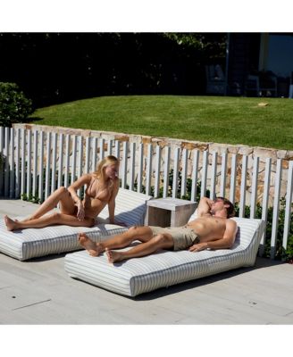 Luxe Lie-On Lounger: La Palma Sage Stripe