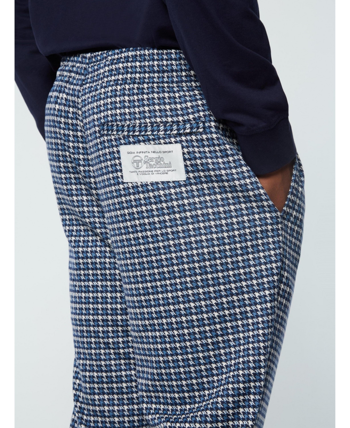 Sergio Tacchini Men's Dallas Houndstooth Track Pant In Blue