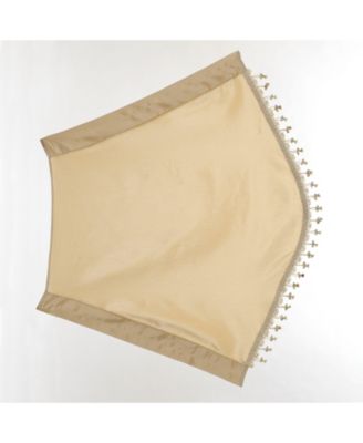 Ultra Lux Faux Silk Regency Crinkle Rod Pocket Semi Sheer Crystal Beaded Window Valance - 57 in. W x 37 in. L, White