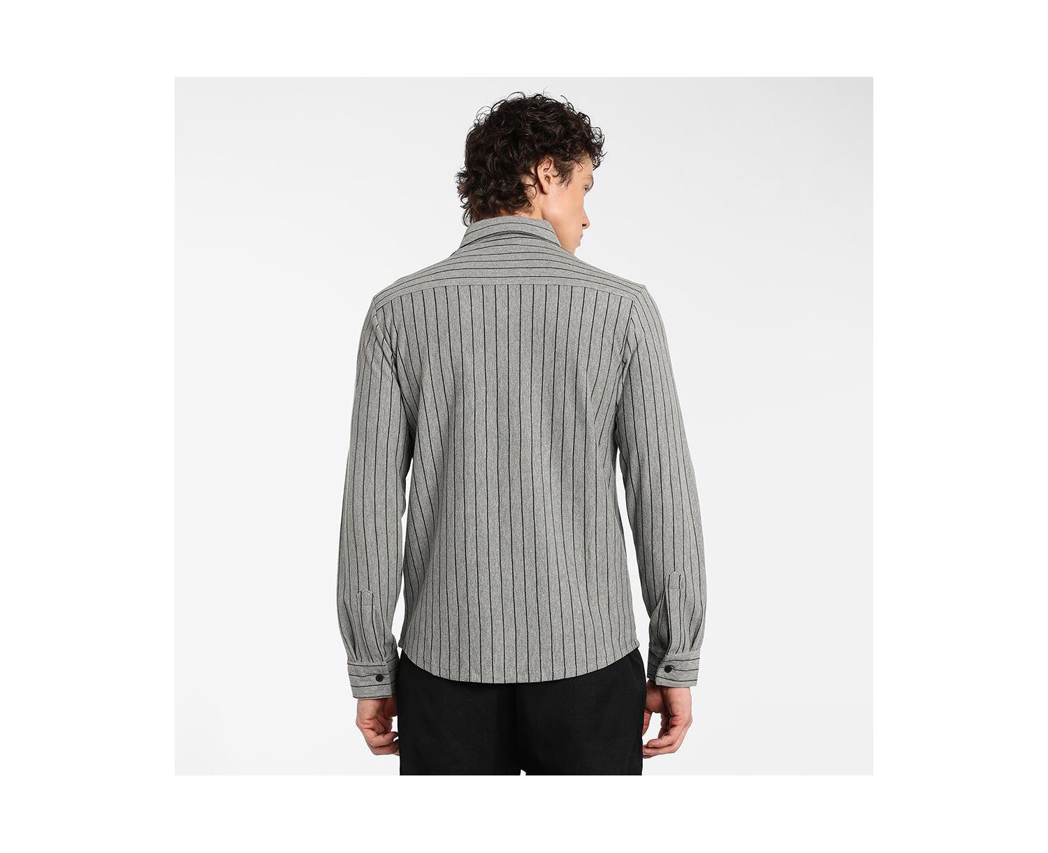 Men's Moon Grey Pinstriped Shirt
