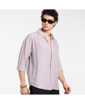 Men's Lilac Breezy Wrinked Shirt