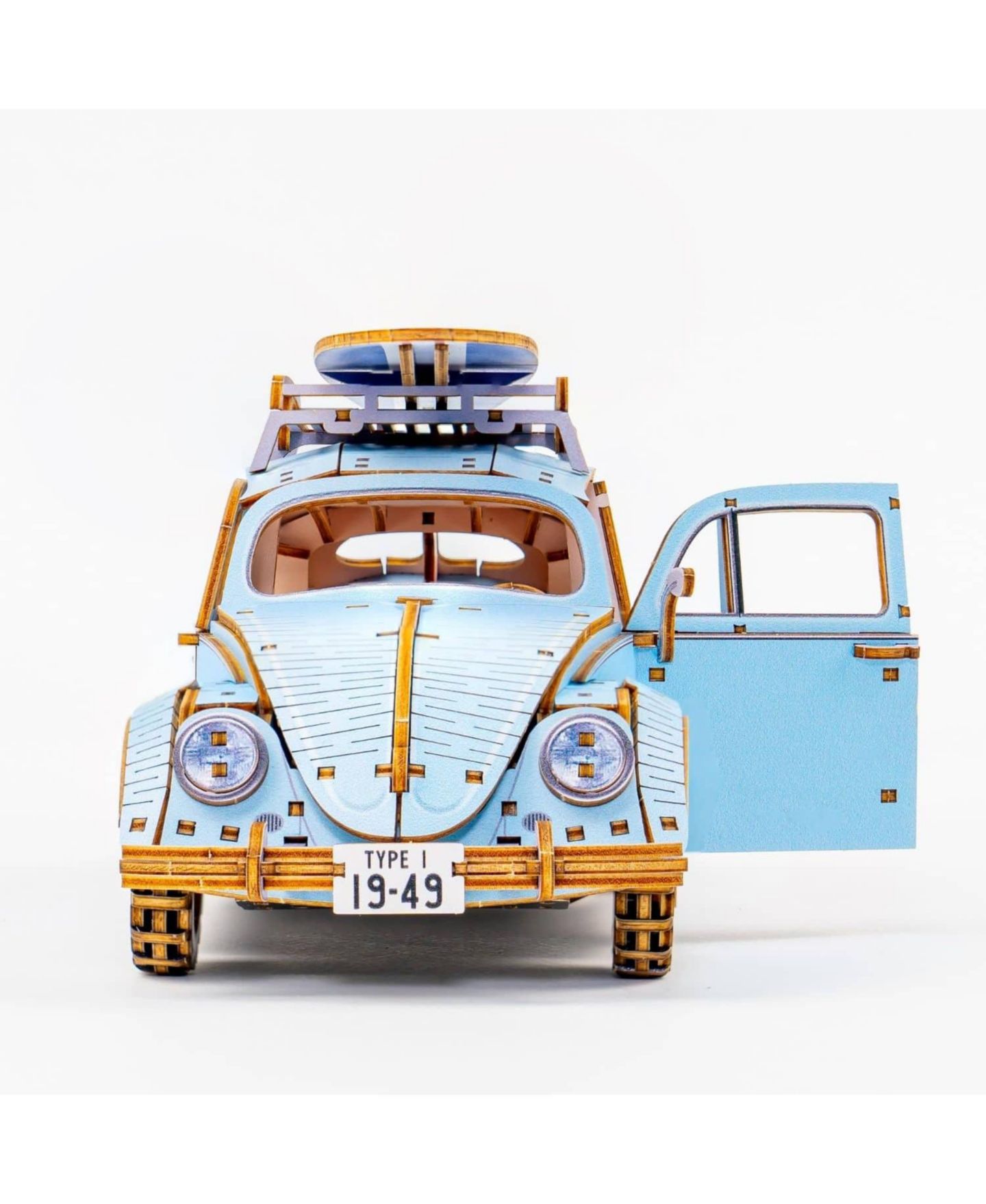 Детский конструктор Flash Popup 1949 Volkswagen Beetle Type 1 wa-gu-mi Wooden 346-Piece 3D Puzzle Building Set, Ages 12+ — фото 4
