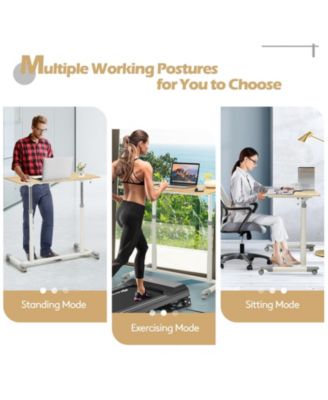 Height Adjustable Computer Desk Sit to Stand Rolling Notebook Table