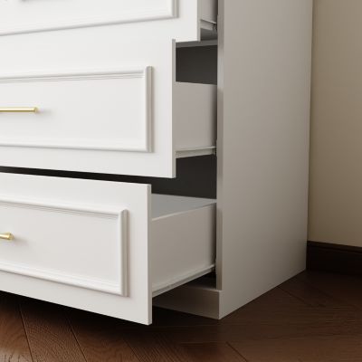 2-Door 3-Drawer Wardrobe with Tempered Glass – Bedroom Closet Armoire