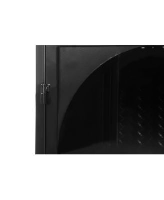 27.56" Two-Door Wall Cabinet With Glass Front and Three-Tier Storage With Woven Detail