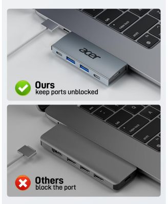 USB-C Hub for MacBook Pro/Air M1 M2 M3, 6-in-2 Detachable 4K60Hz USB C to HDMI Adapter