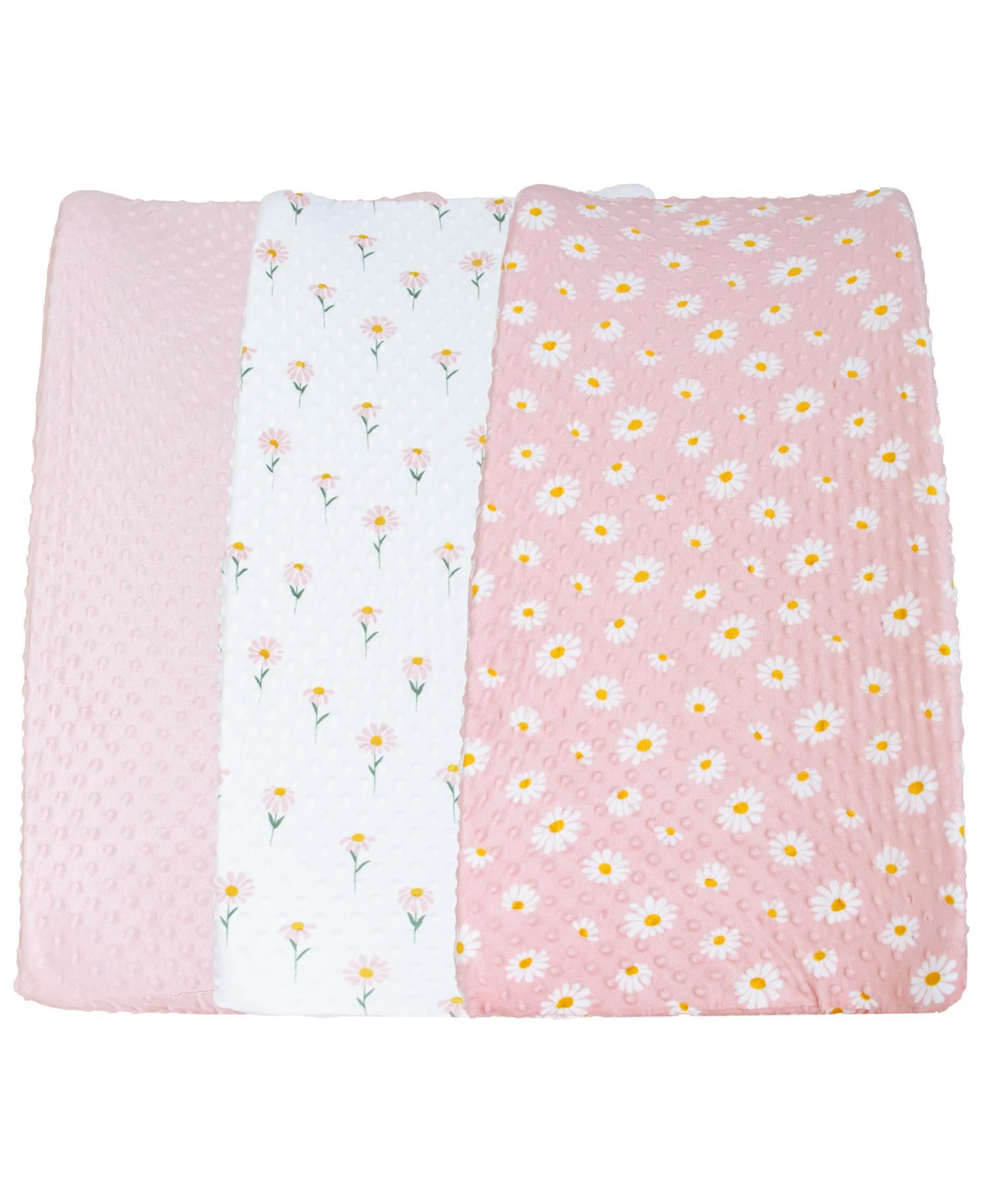 Changing Pad Cover for Baby Girls, Daisy Plush Minky