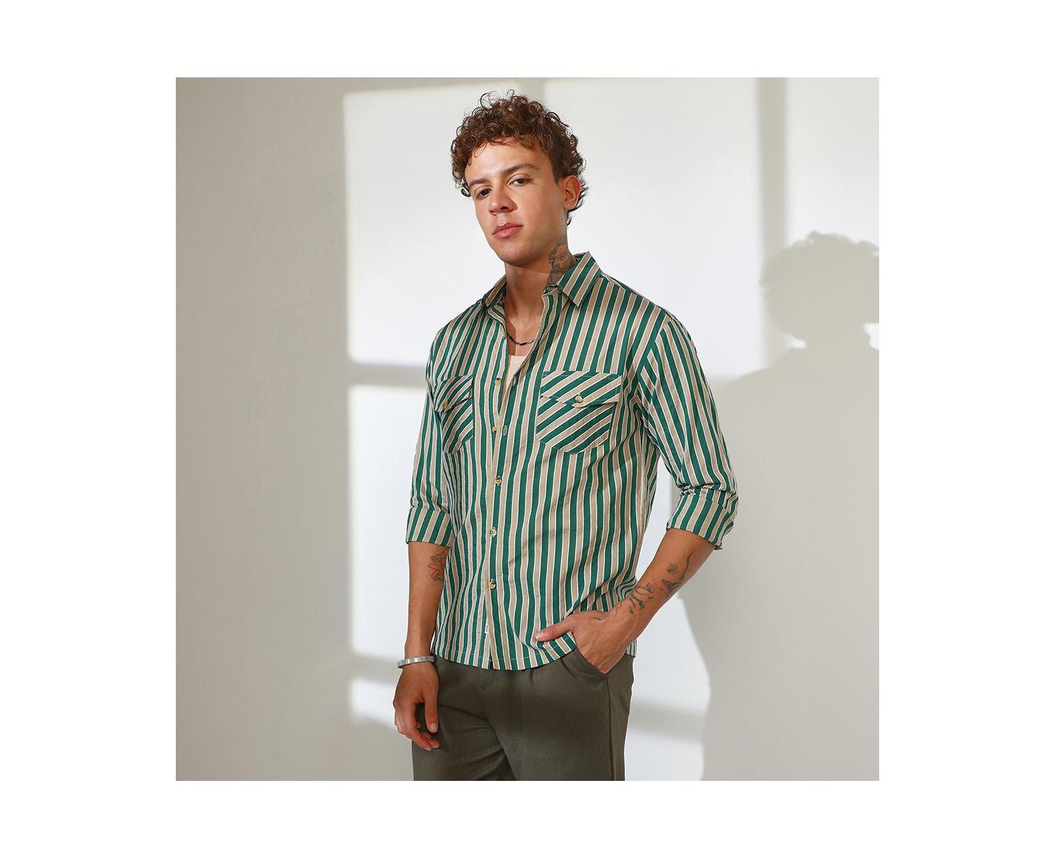 Men's Candy Striped Oversized Shirt