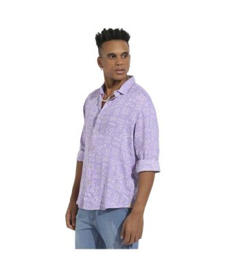 Men's Lavender Minimal Aztec Shirt