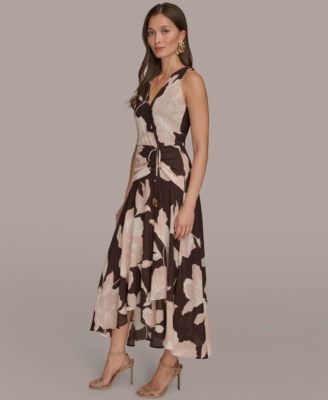 Women's Faux-Wrap Sleeveless Dress