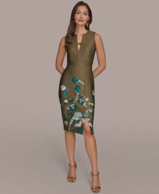 Donna Karan New York - Women's&nbsp;Split V-Neck Floral Sheath Dress