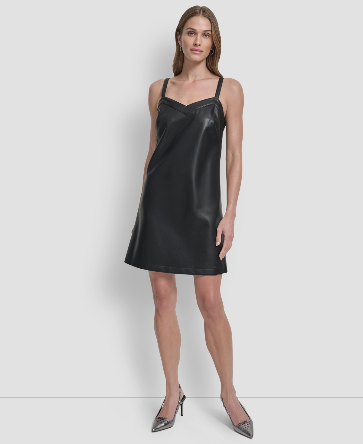 Dkny Women's Sleeveless A-line Mini Dress In Black