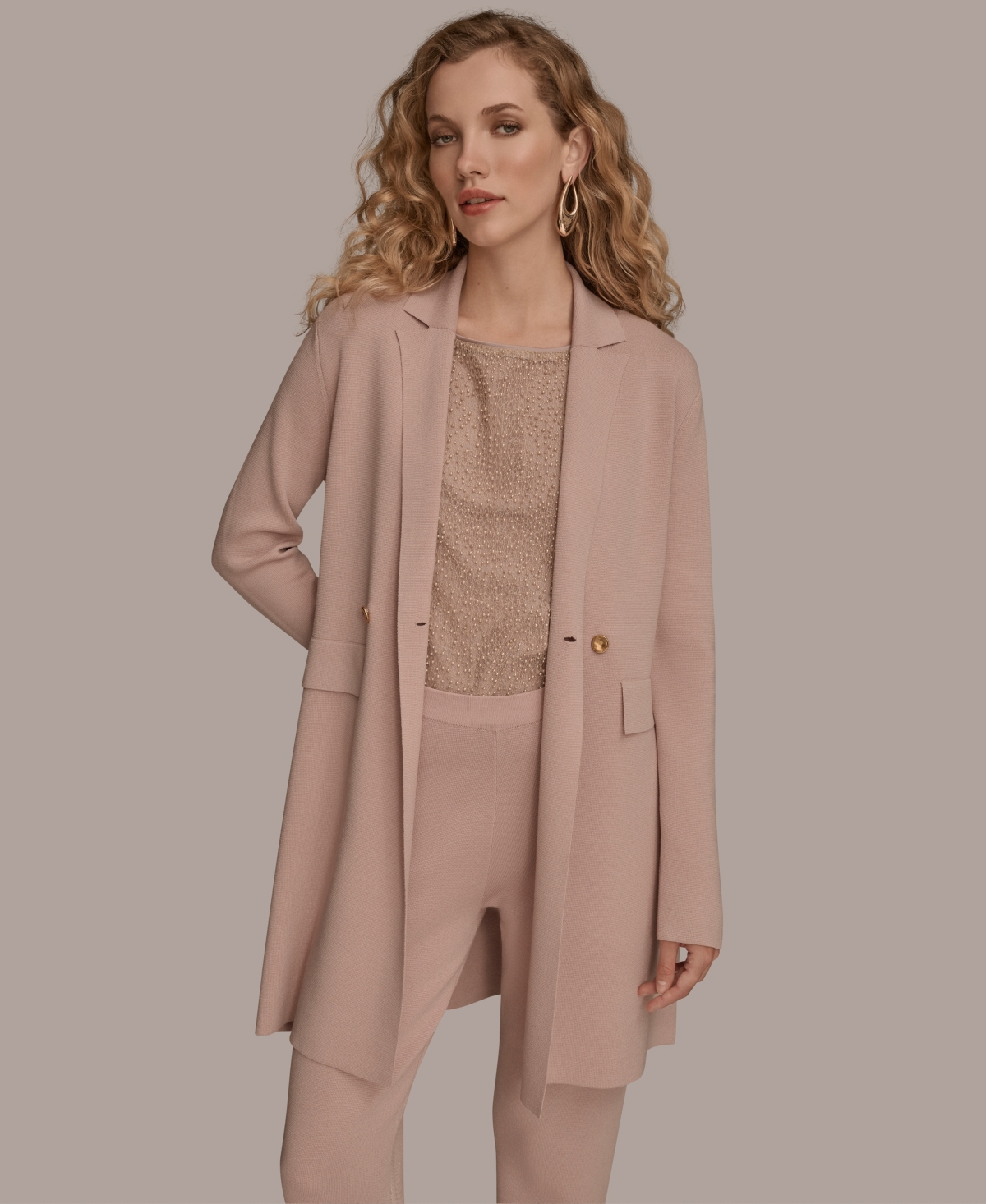 Donna Karan Women's Long Blazer In Brown