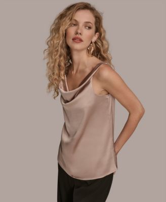 Women's Charmeuse Cowl Neck Tank Top
